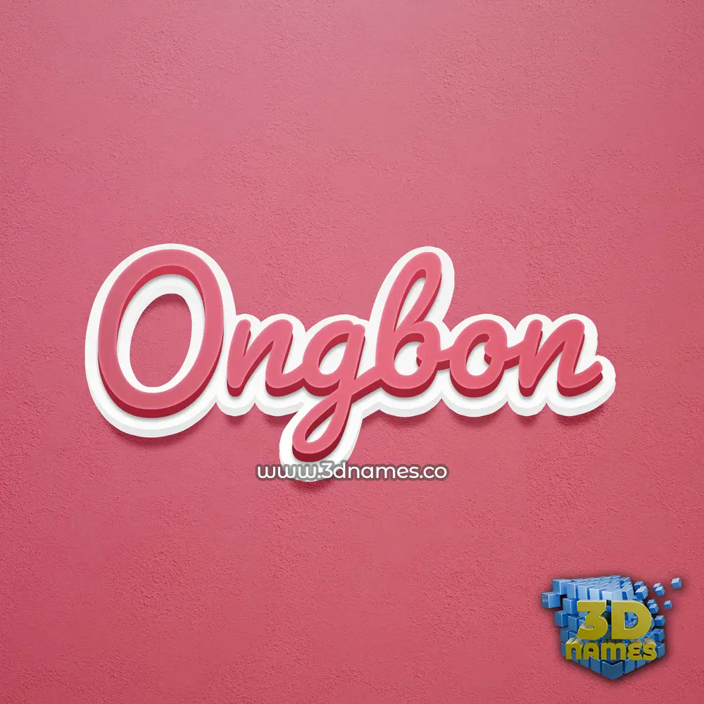 ongbon in Red Scribble style - 3D name wallpaper
