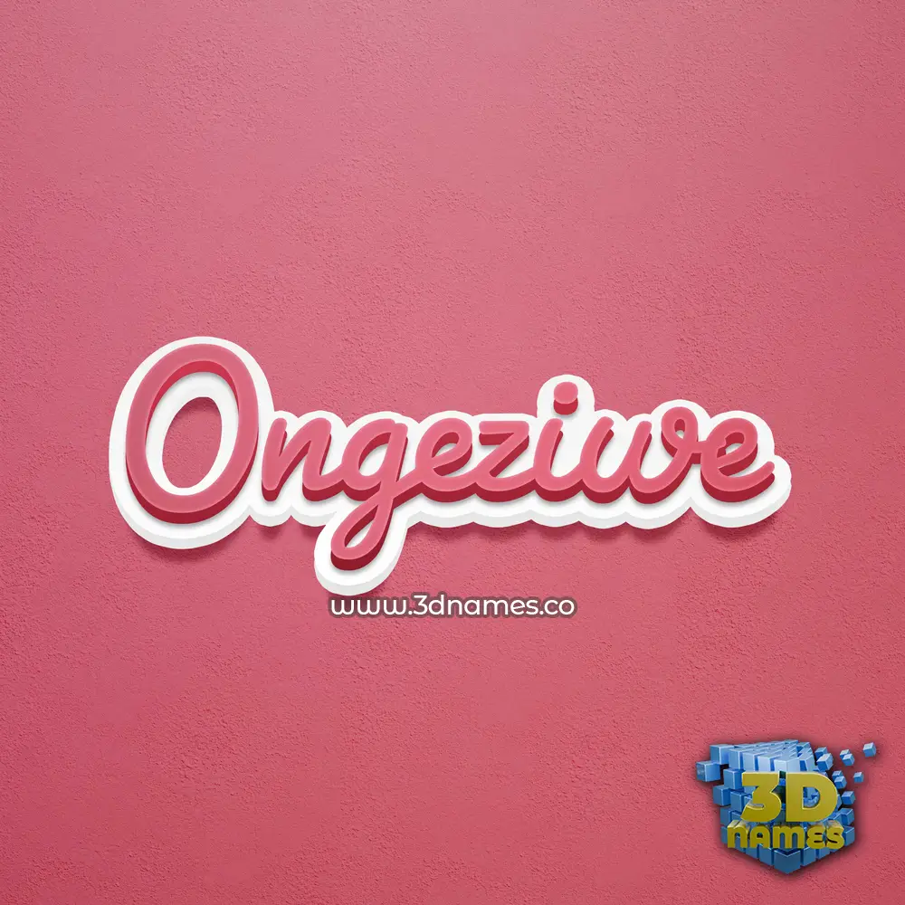 ongeziwe in Red Scribble style - 3D name wallpaper