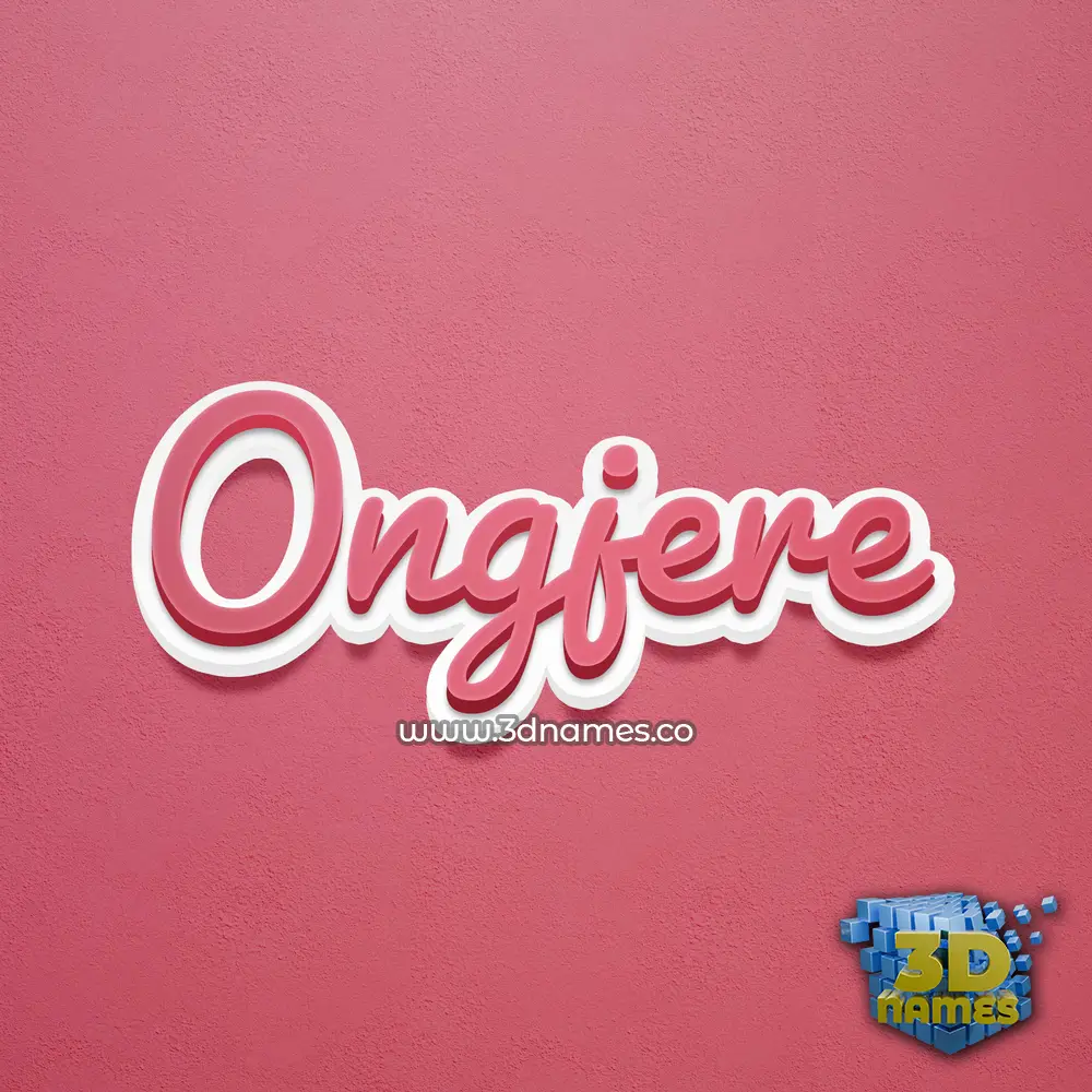 ongjere in Red Scribble style - 3D name wallpaper