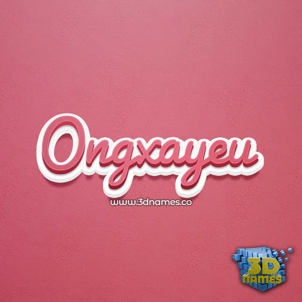 ongxayeu in Red Scribble style - 3D name wallpaper