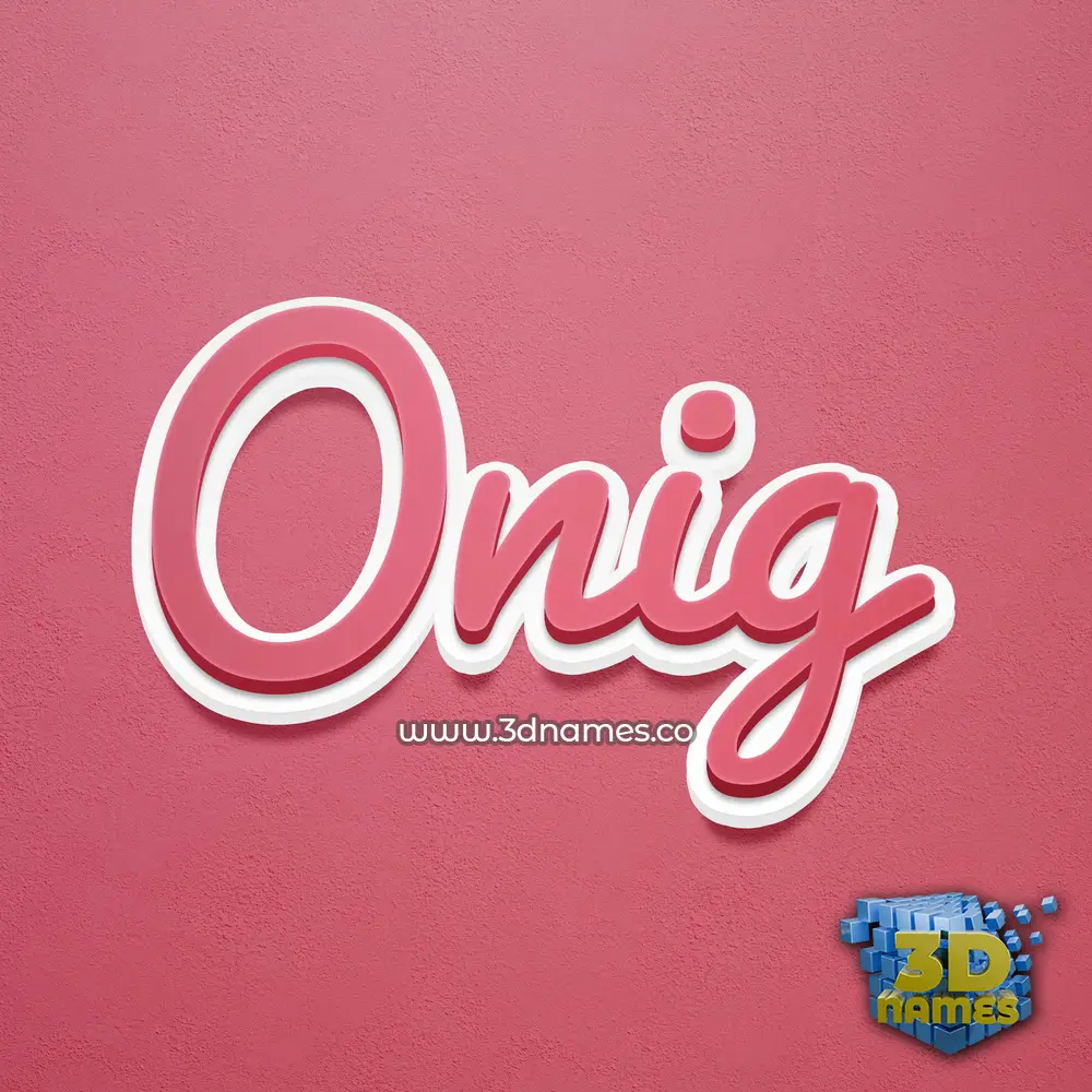 onig in Red Scribble style - 3D name wallpaper
