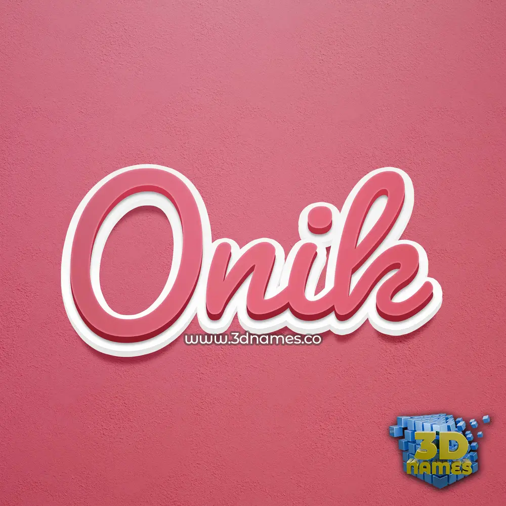 onik in Red Scribble style - 3D name wallpaper