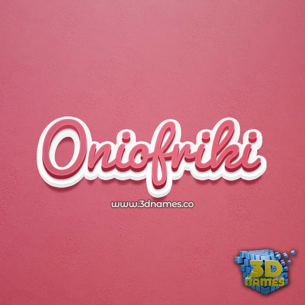 oniofriki in Red Scribble style - 3D name wallpaper