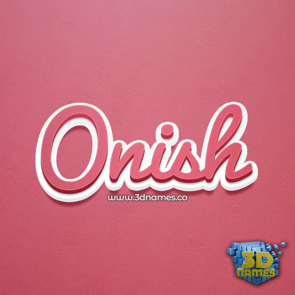 onish in Red Scribble style - 3D name wallpaper