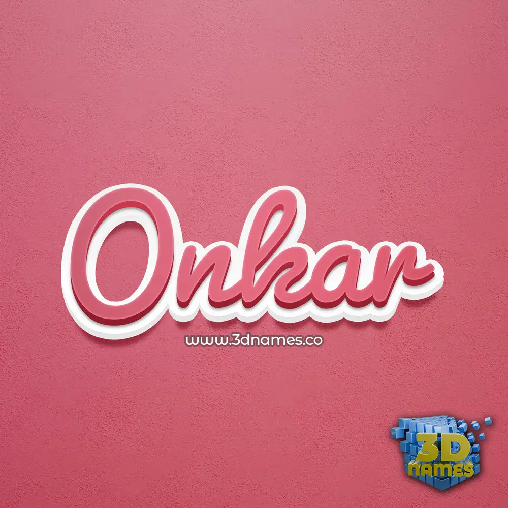 onkar in Red Scribble style - 3D name wallpaper