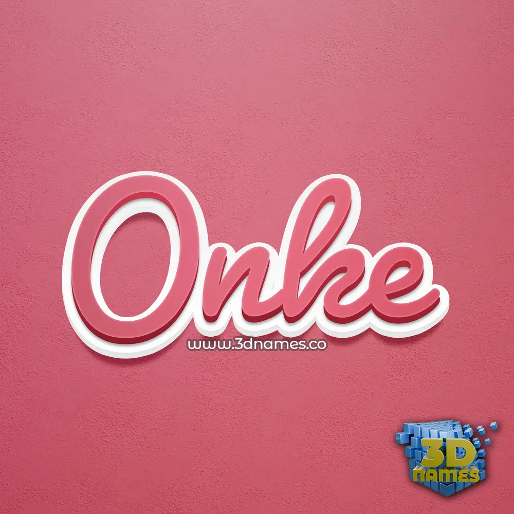 onke in Red Scribble style - 3D name wallpaper