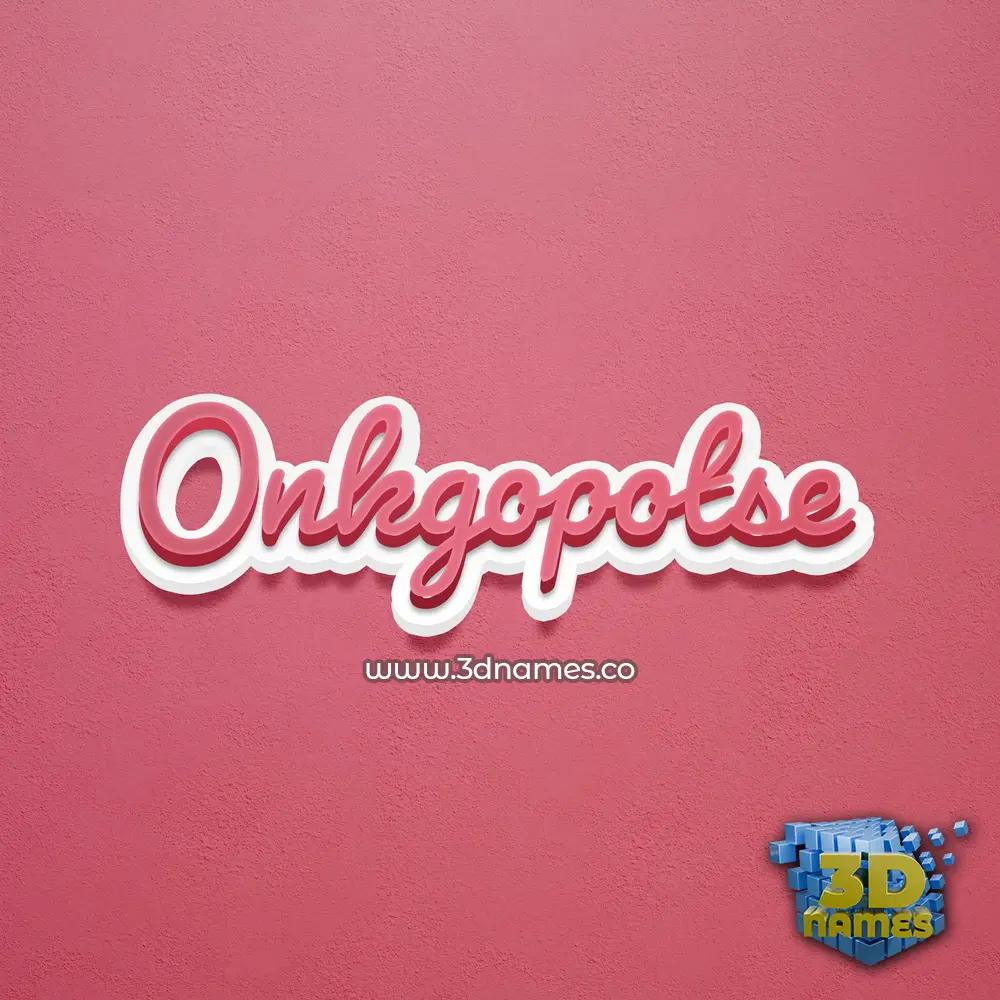 onkgopotse in Red Scribble style - 3D name wallpaper