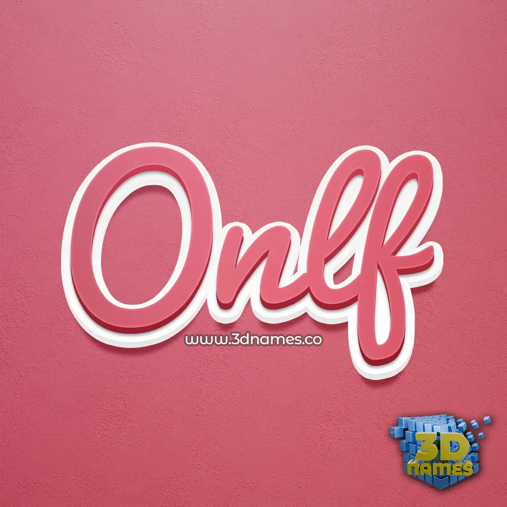 onlf in Red Scribble style - 3D name wallpaper
