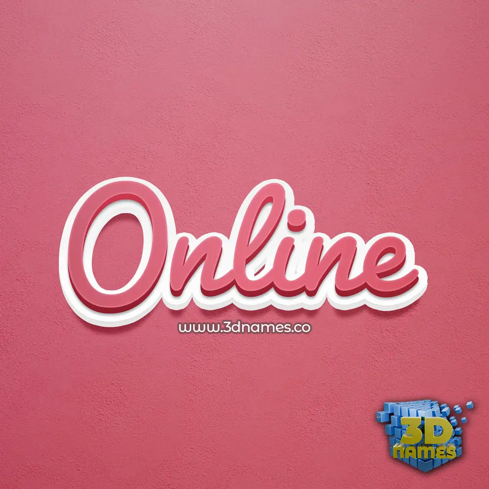 online in Red Scribble style - 3D name wallpaper