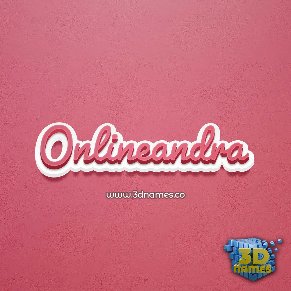 onlineandra in Red Scribble style - 3D name wallpaper