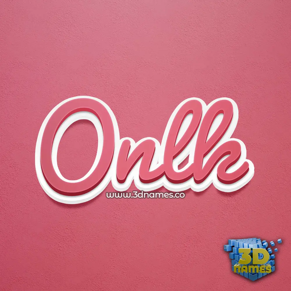 onlk in Red Scribble style - 3D name wallpaper