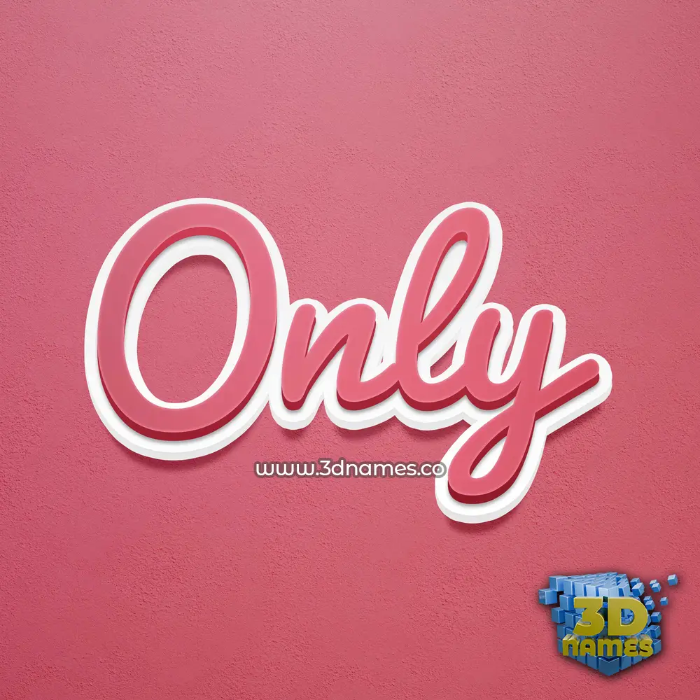 only in Red Scribble style - 3D name wallpaper