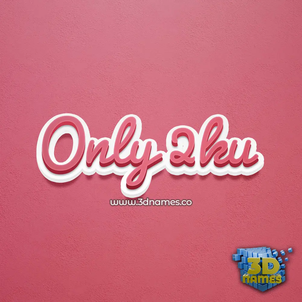 only 2ku in Red Scribble style - 3D name wallpaper