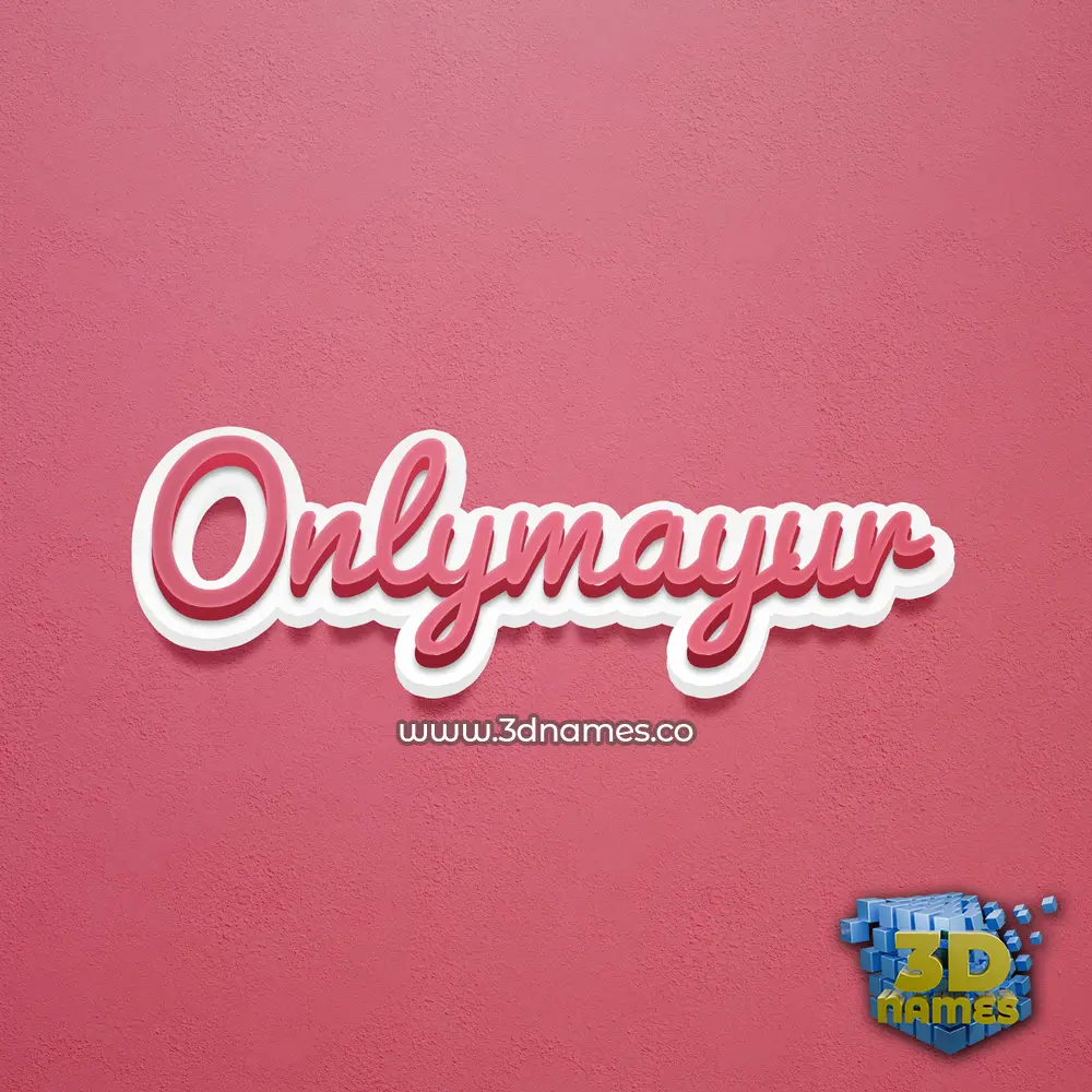 onlymayur in Red Scribble style - 3D name wallpaper