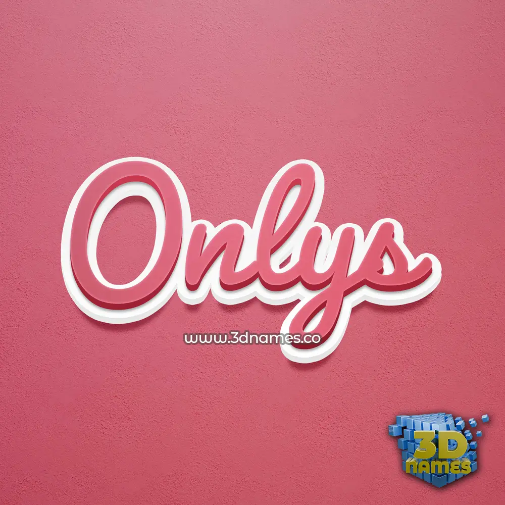 onlys in Red Scribble style - 3D name wallpaper