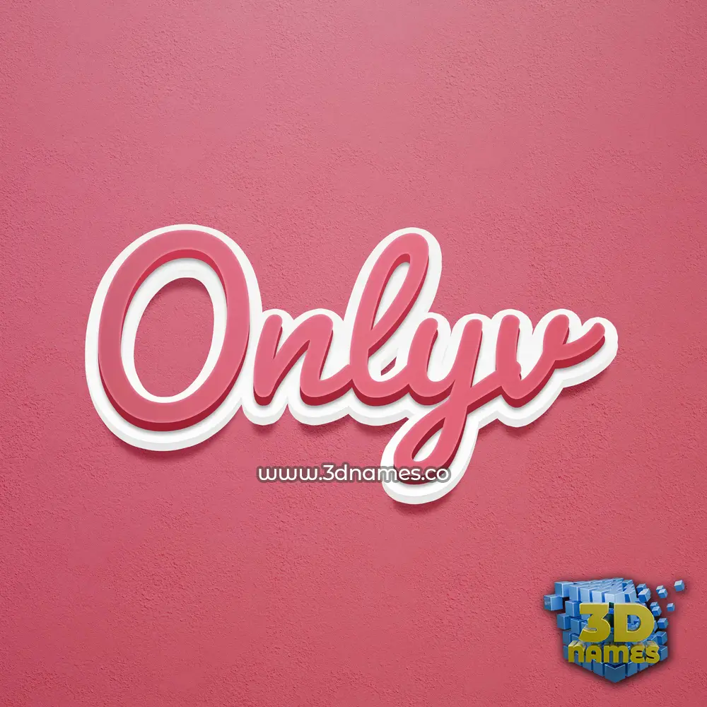 onlyv in Red Scribble style - 3D name wallpaper