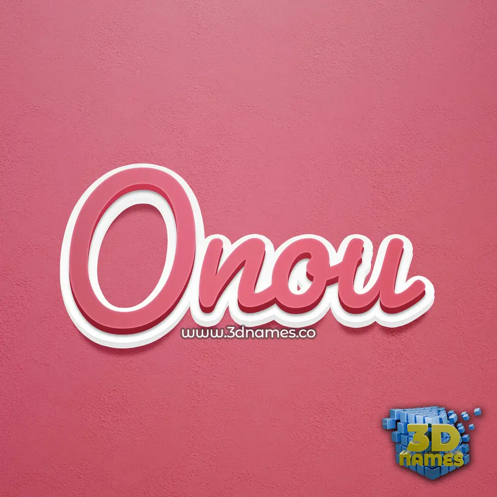 onou in Red Scribble style - 3D name wallpaper