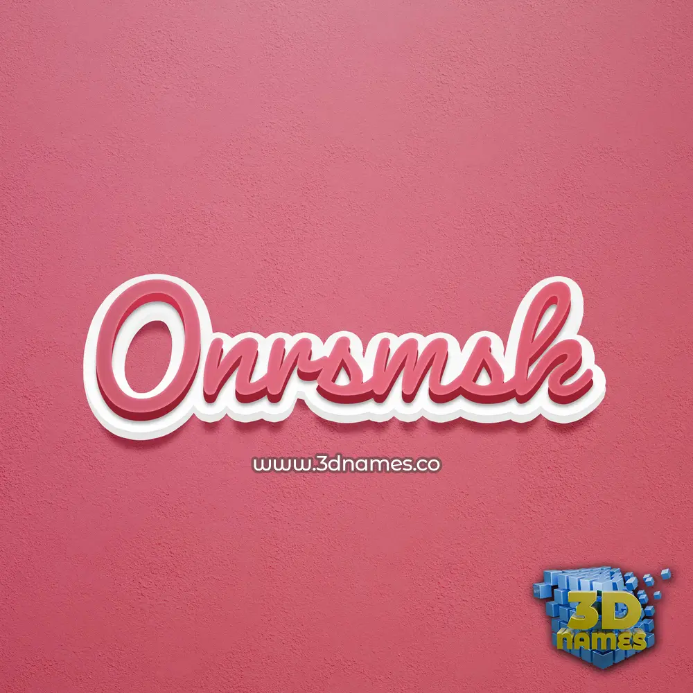 onrsmsk in Red Scribble style - 3D name wallpaper