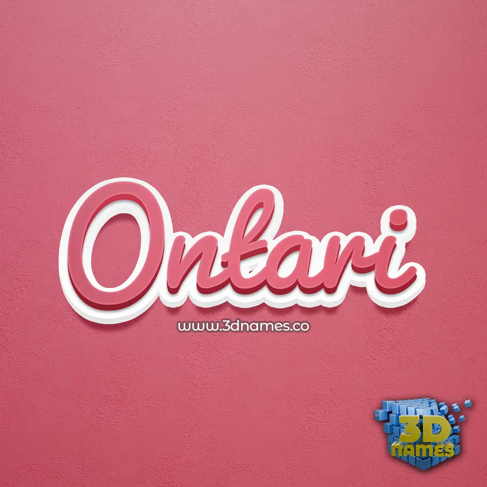 ontari in Red Scribble style - 3D name wallpaper