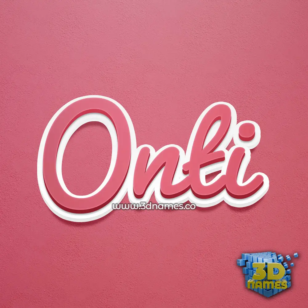 onti in Red Scribble style - 3D name wallpaper