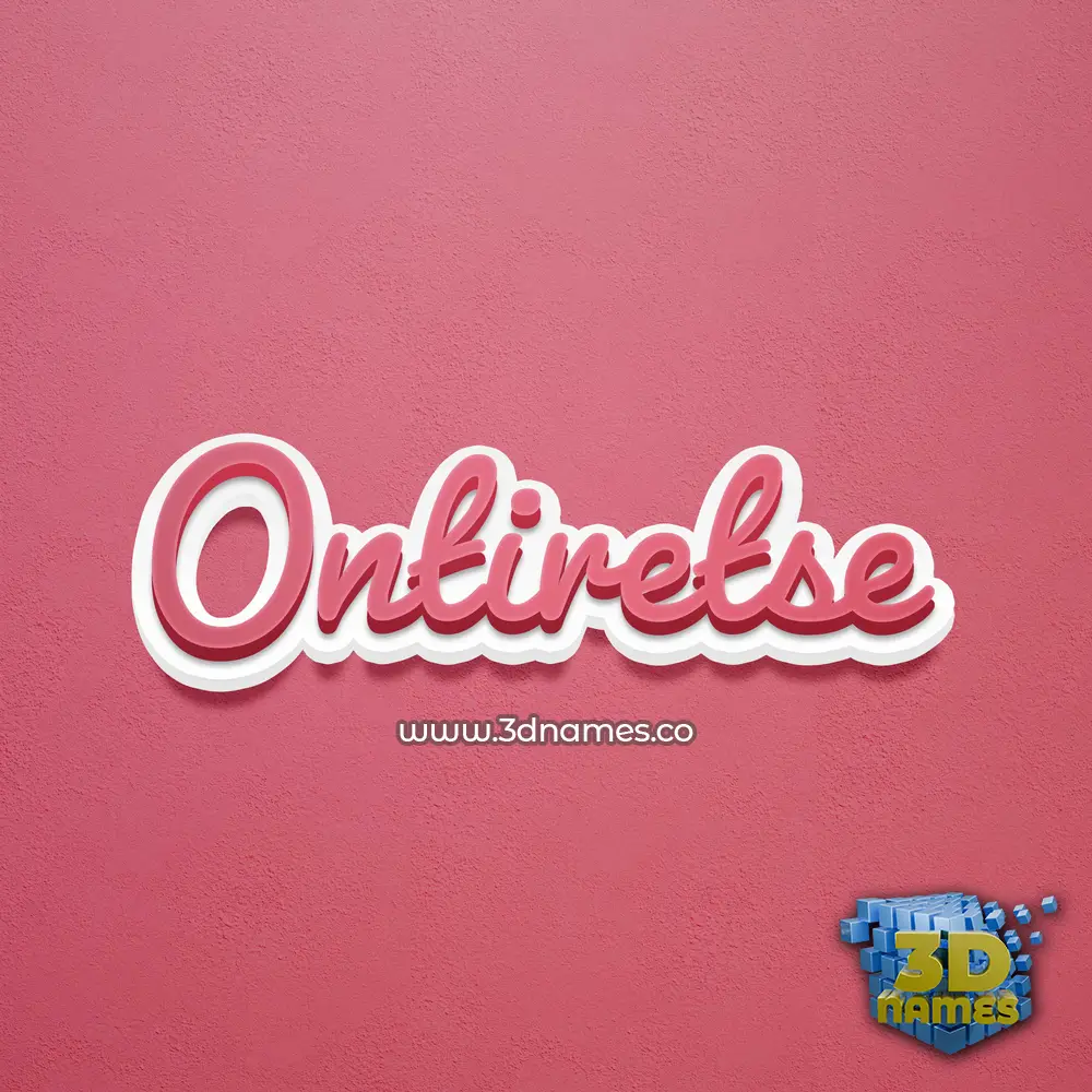 ontiretse in Red Scribble style - 3D name wallpaper