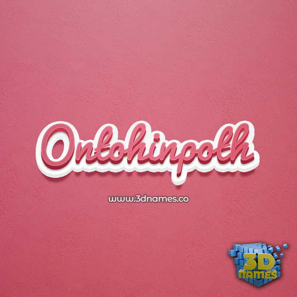 ontohinpoth in Red Scribble style - 3D name wallpaper
