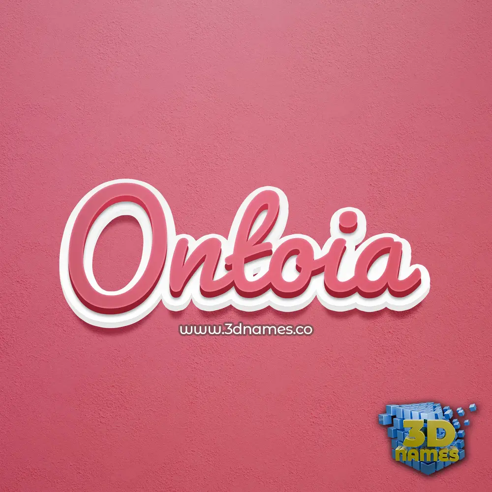 ontoia in Red Scribble style - 3D name wallpaper