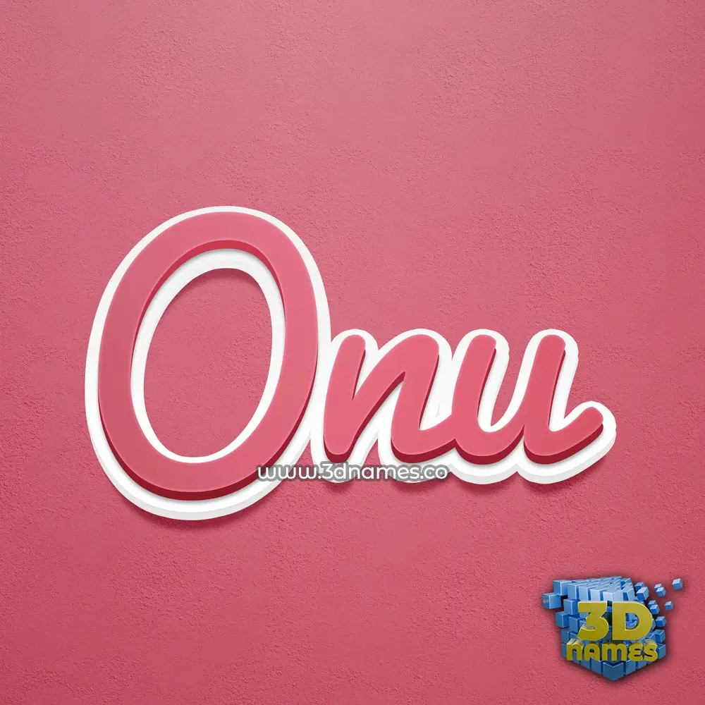 onu in Red Scribble style - 3D name wallpaper