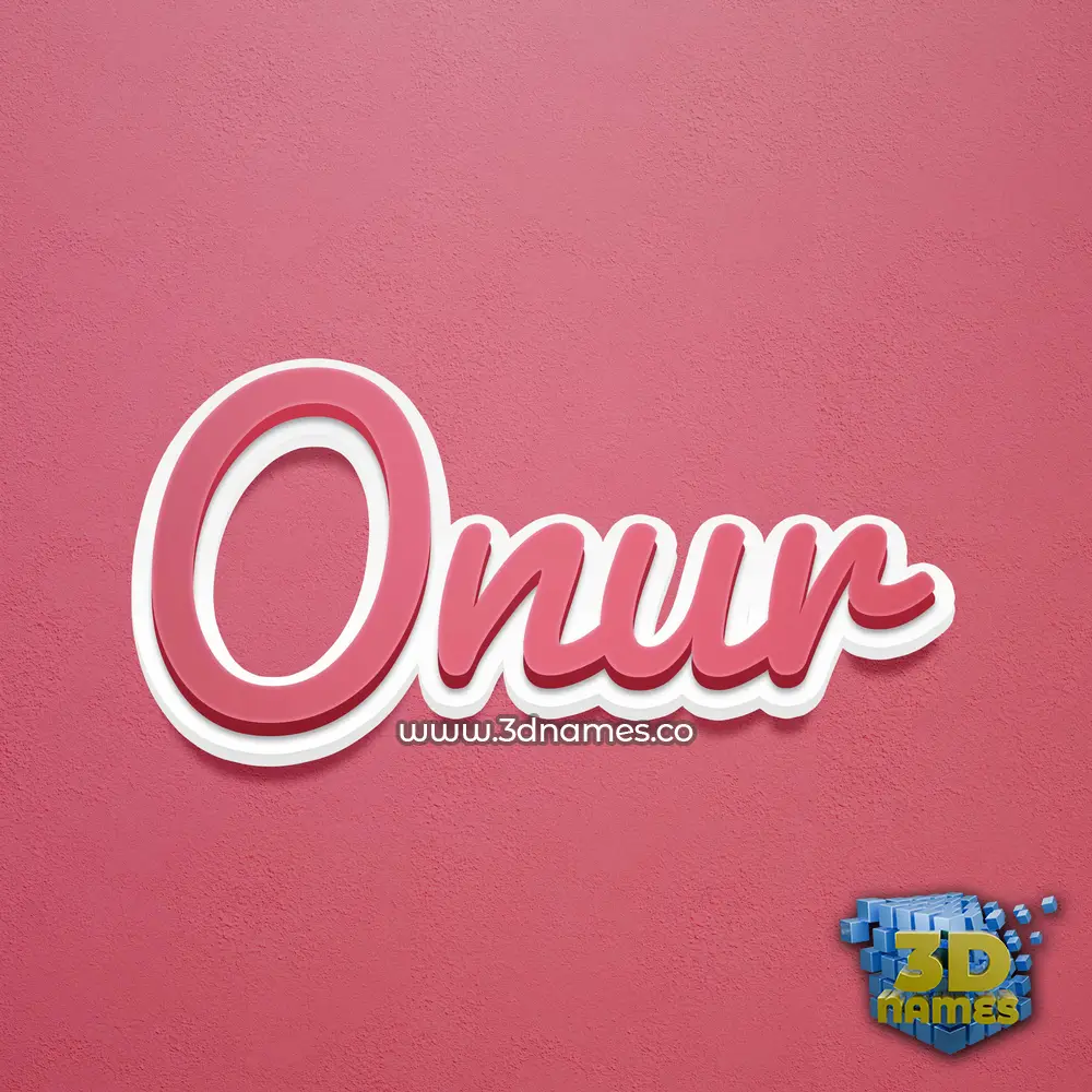 onur in Red Scribble style - 3D name wallpaper