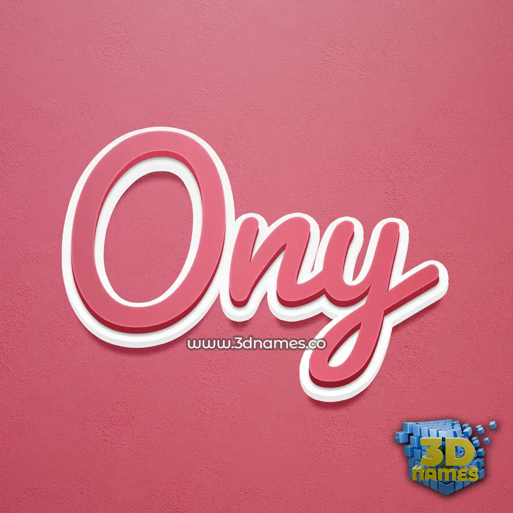 ony in Red Scribble style - 3D name wallpaper