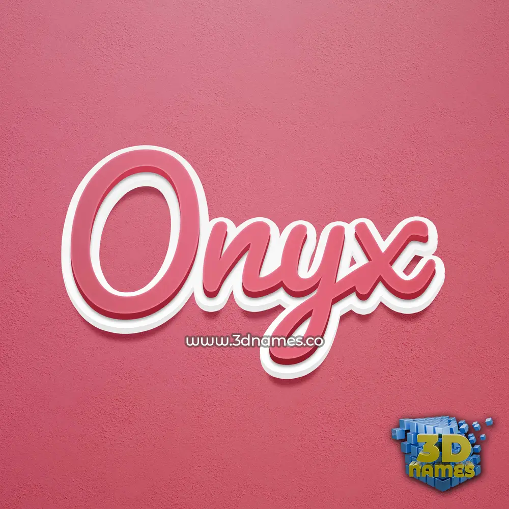 onyx in Red Scribble style - 3D name wallpaper