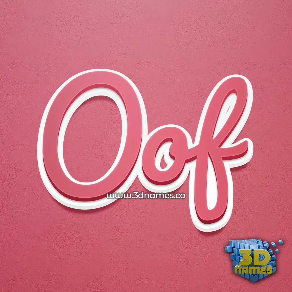 oof in Red Scribble style - 3D name wallpaper