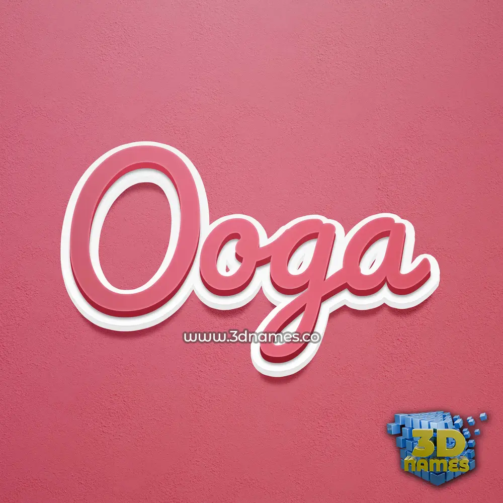 ooga in Red Scribble style - 3D name wallpaper