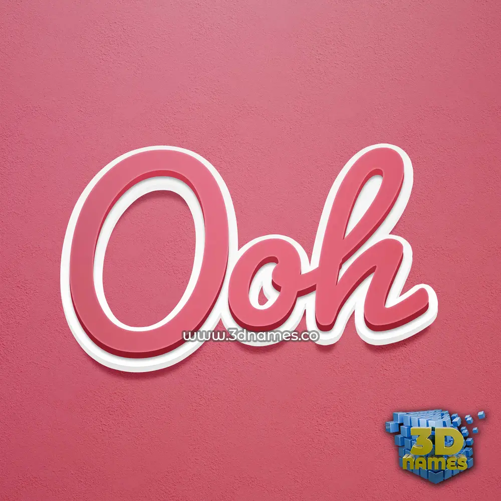 ooh in Red Scribble style - 3D name wallpaper