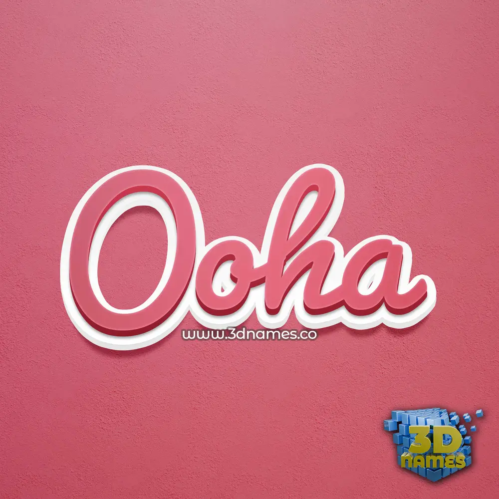 ooha in Red Scribble style - 3D name wallpaper