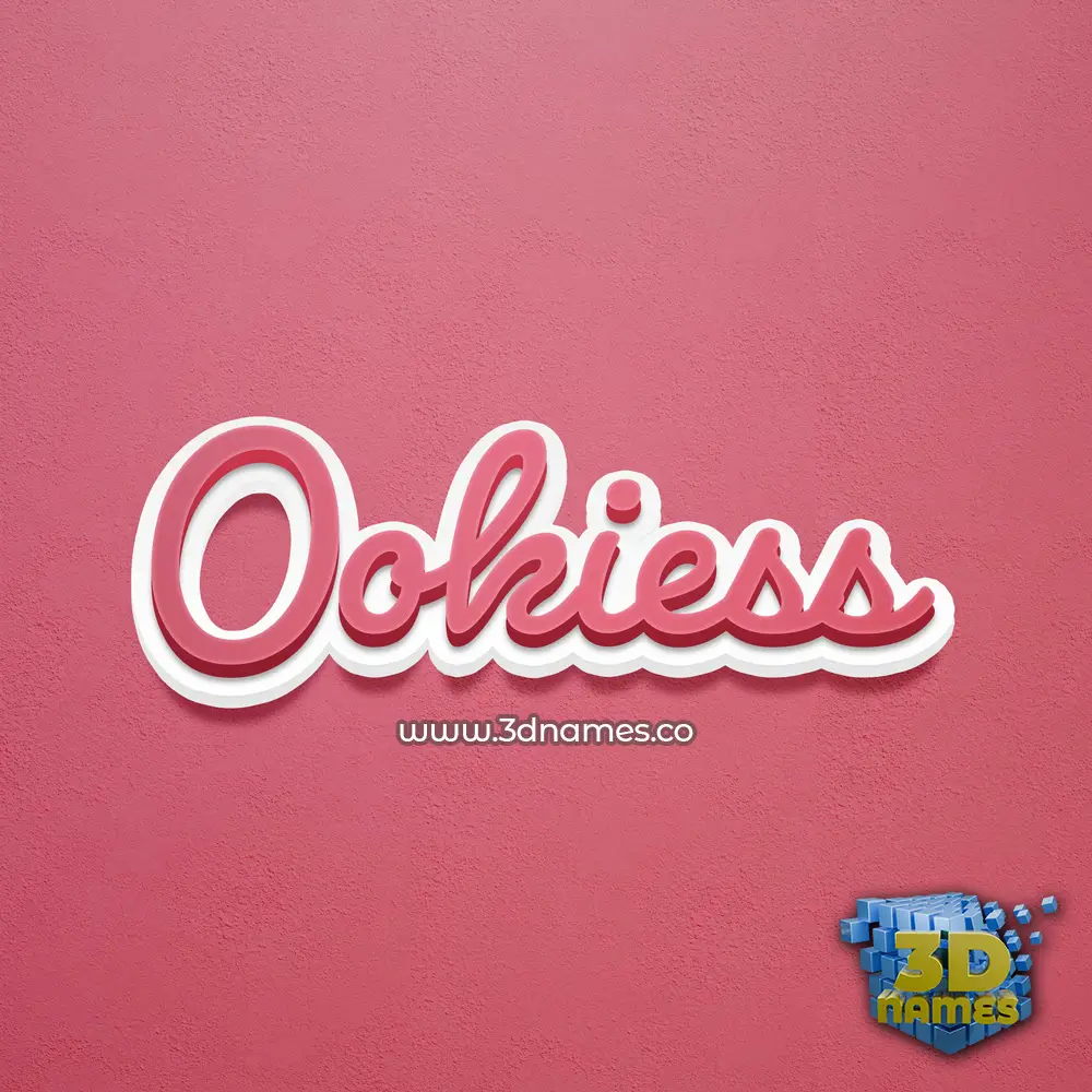 ookiess in Red Scribble style - 3D name wallpaper