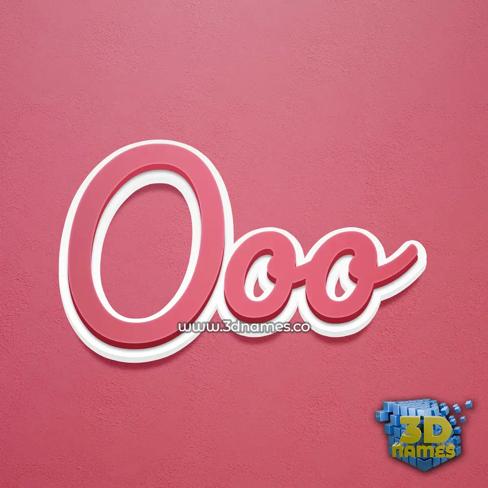 ooo in Red Scribble style - 3D name wallpaper