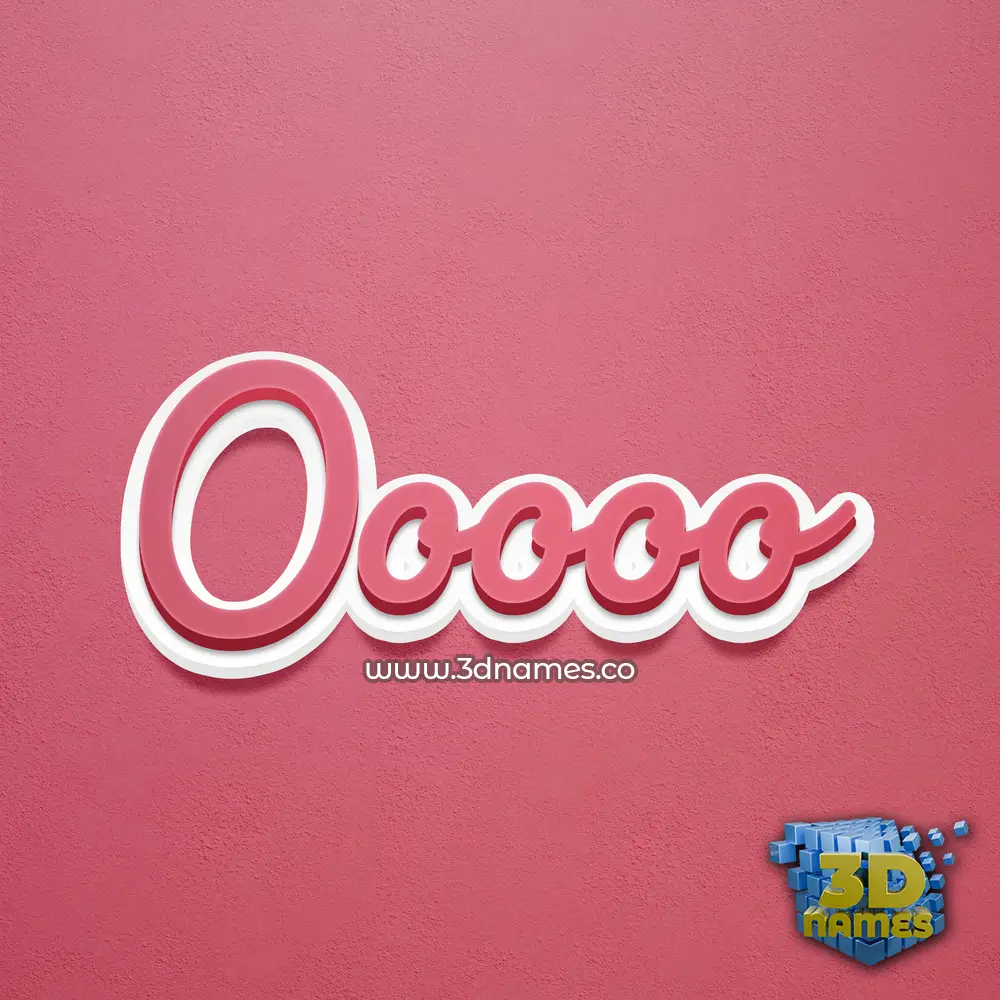 ooooo in Red Scribble style - 3D name wallpaper
