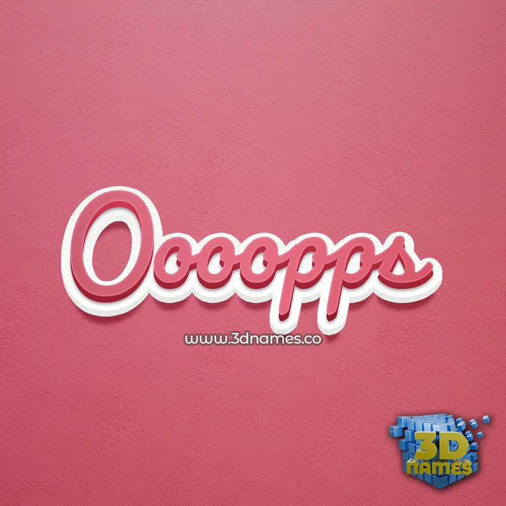 oooopps in Red Scribble style - 3D name wallpaper