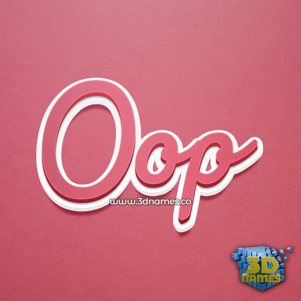 oop in Red Scribble style - 3D name wallpaper