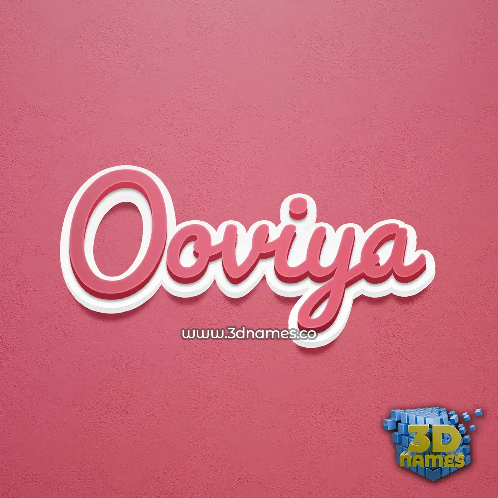 ooviya in Red Scribble style - 3D name wallpaper