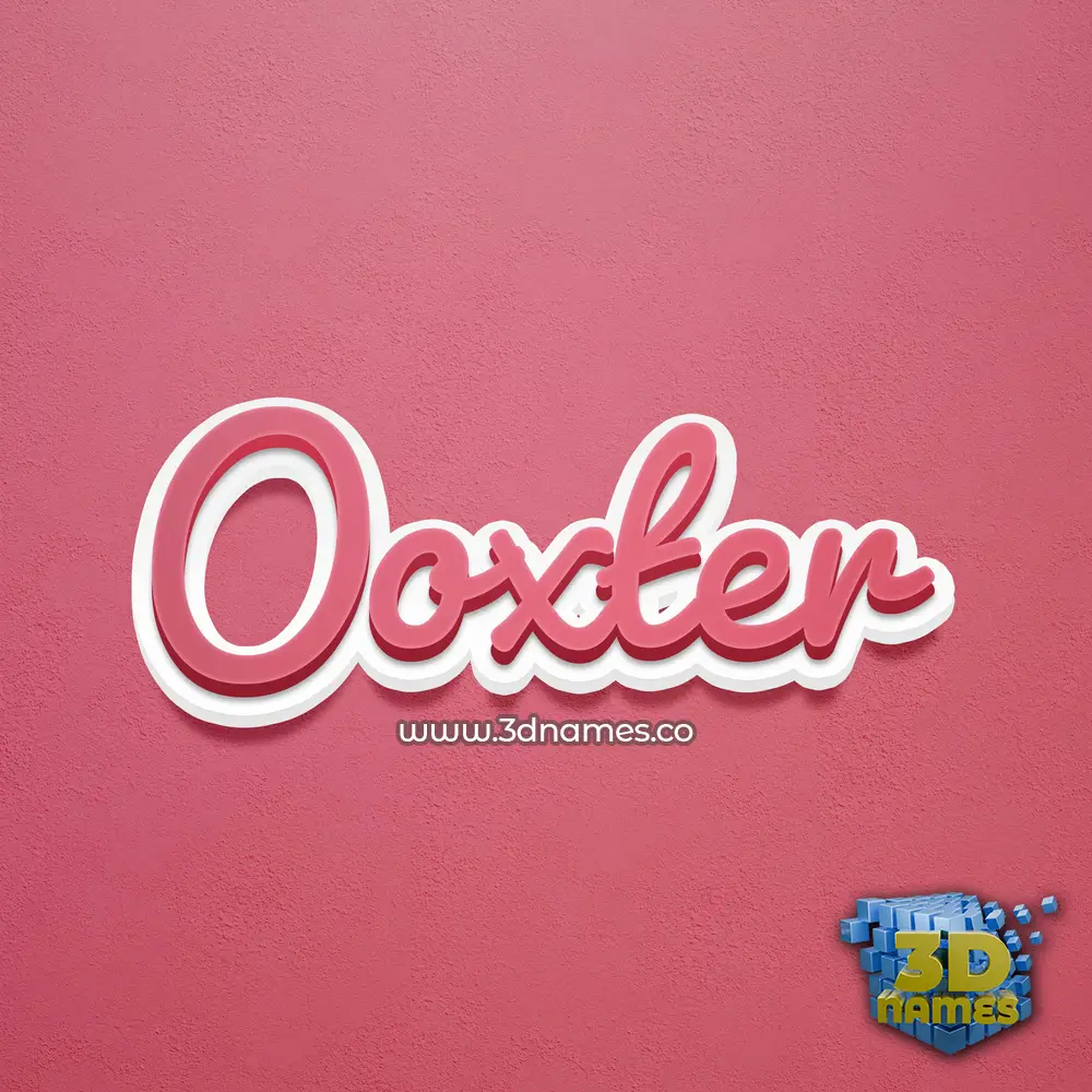 ooxter in Red Scribble style - 3D name wallpaper