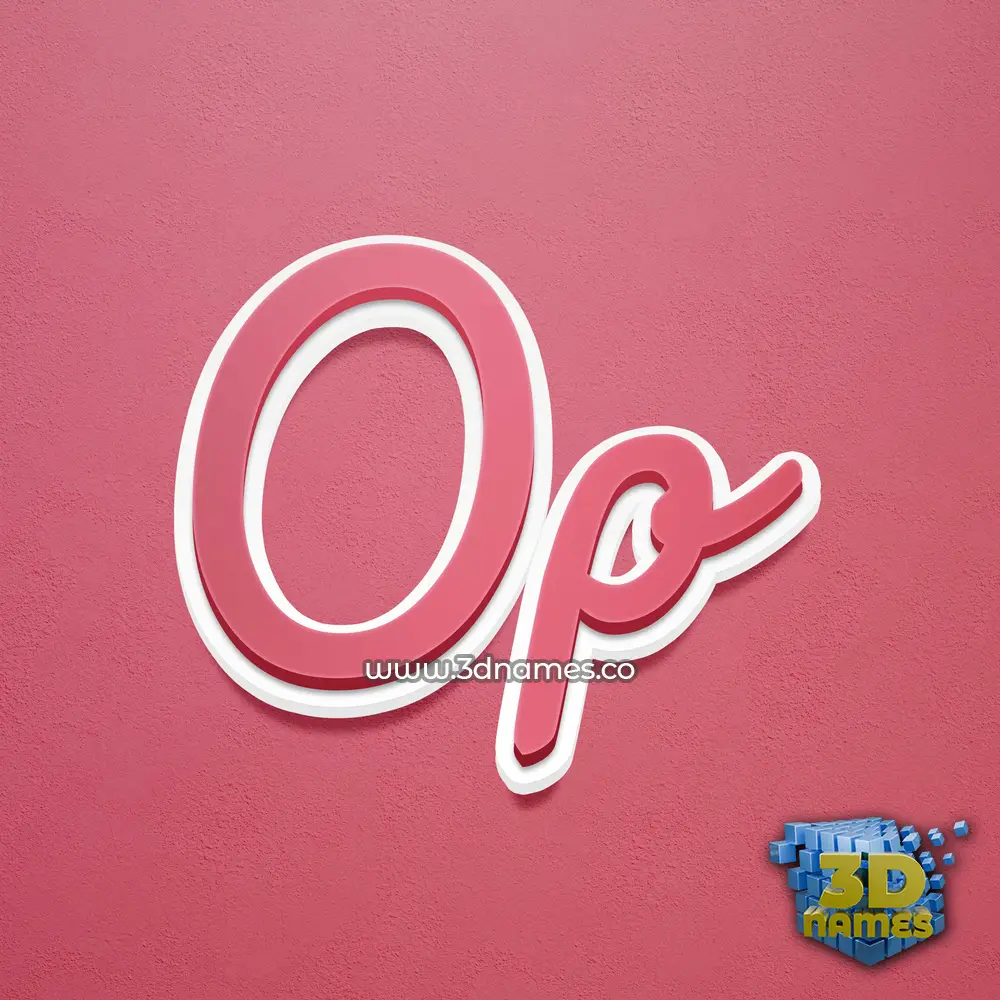 op in Red Scribble style - 3D name wallpaper