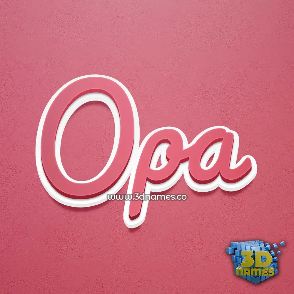 opa in Red Scribble style - 3D name wallpaper