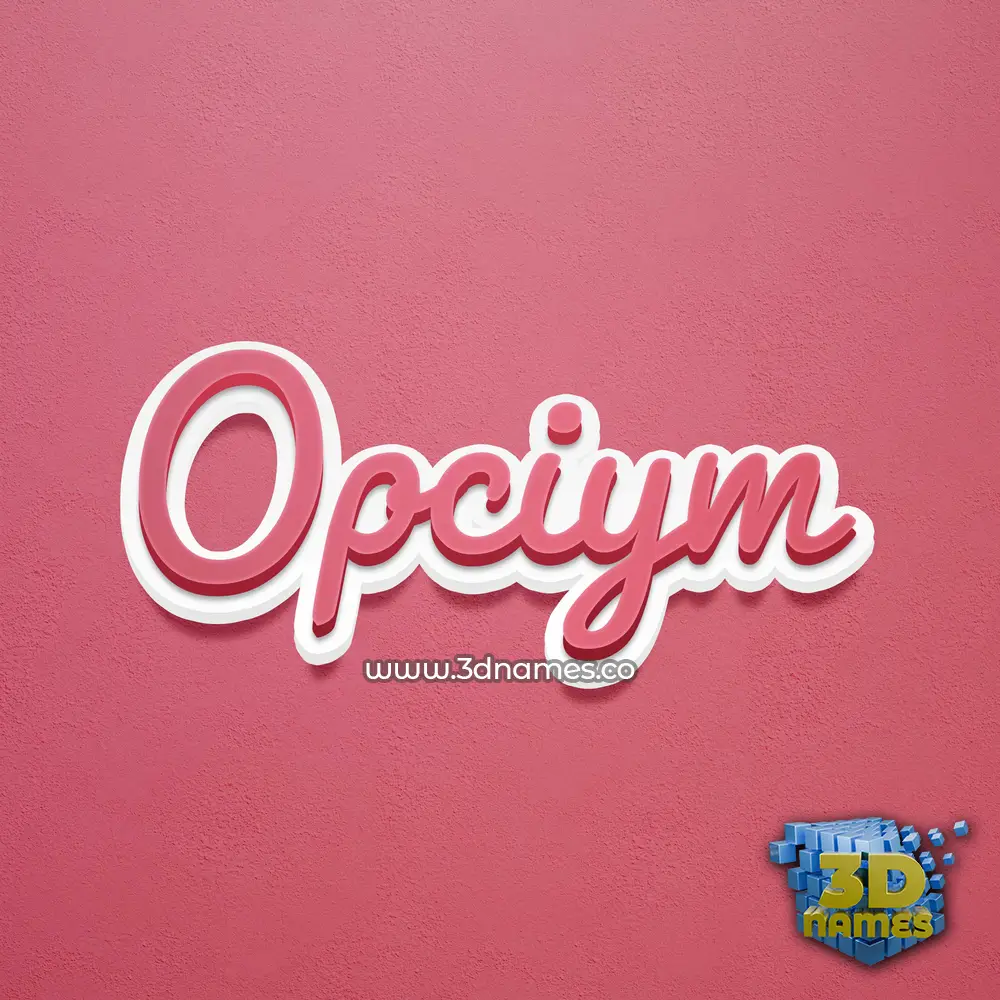opciym in Red Scribble style - 3D name wallpaper