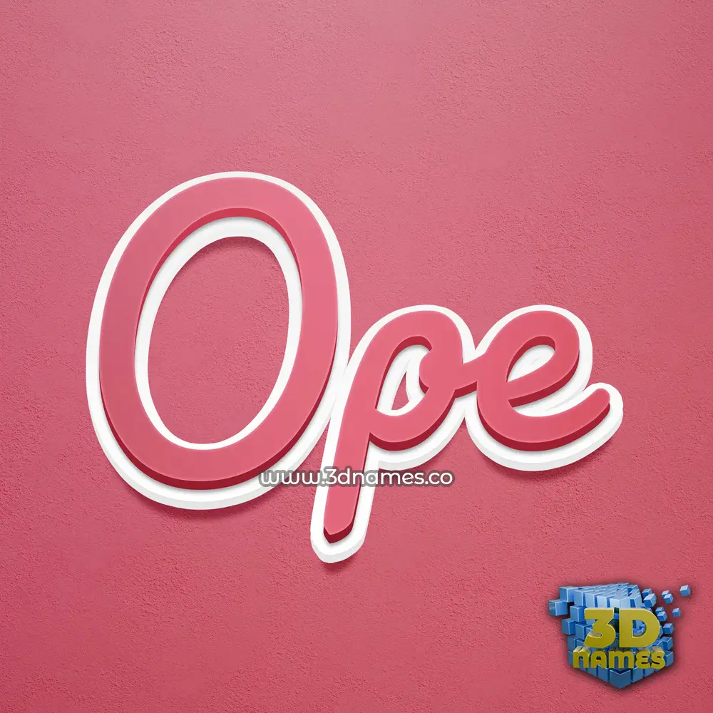 ope in Red Scribble style - 3D name wallpaper