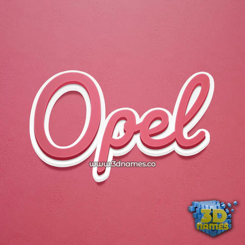 opel in Red Scribble style - 3D name wallpaper