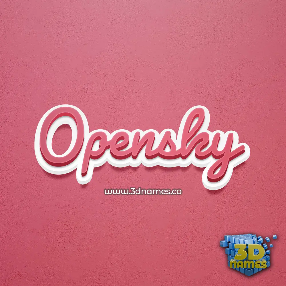 opensky in Red Scribble style - 3D name wallpaper