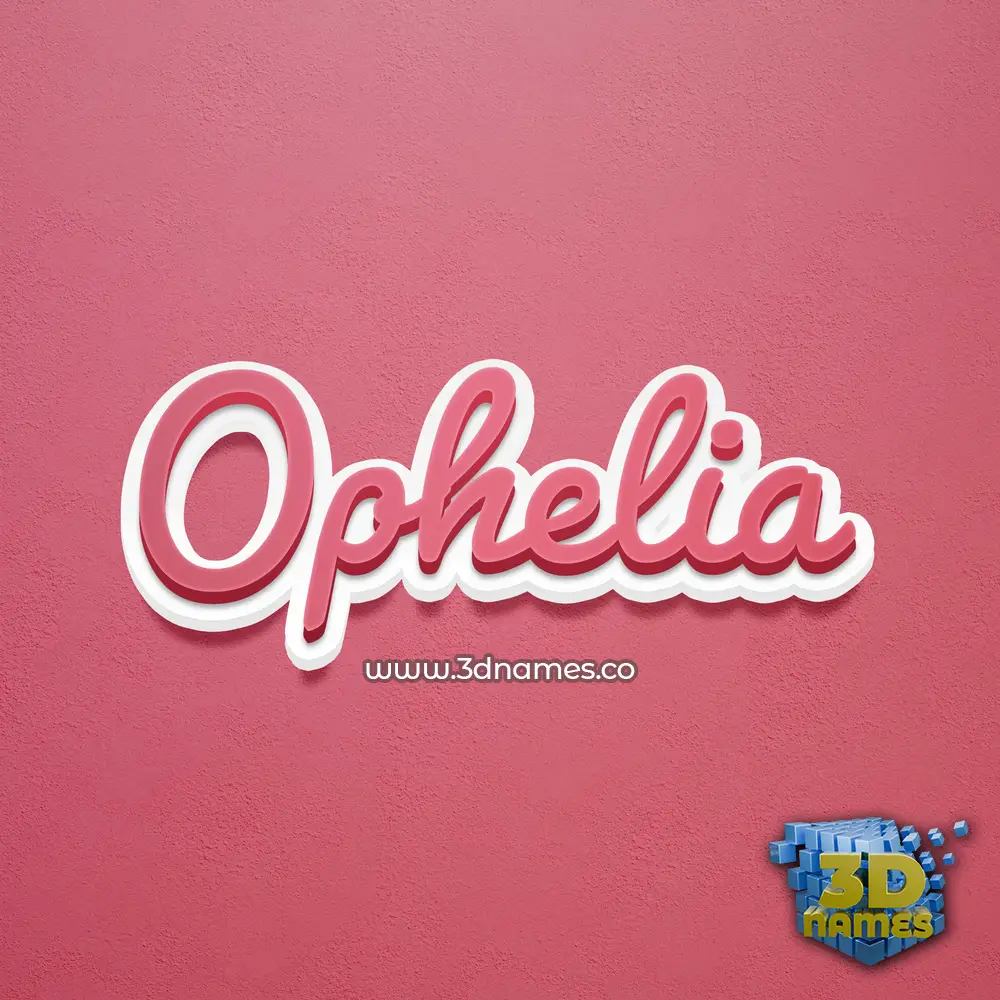 ophelia in Red Scribble style - 3D name wallpaper