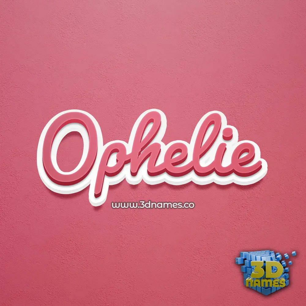ophelie in Red Scribble style - 3D name wallpaper